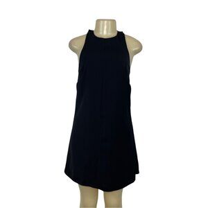 ASOS Black Halter Neck Mini Dress With Button Back Detail  - Size 4
